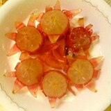 葡萄とトマトの皮薔薇の飾り切りヨーグルト